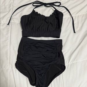 Lilly K Black High-Waisted Dance Set